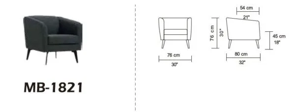 Divani Casa Bannack Modern Light Grey Fabric Lounge Chair