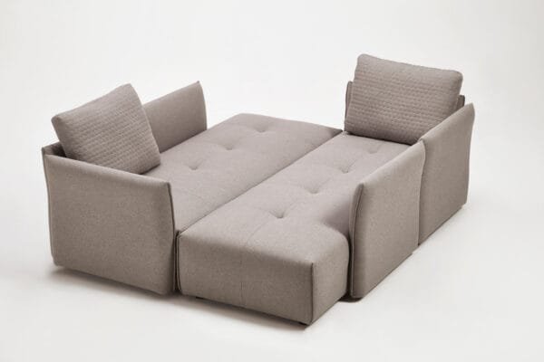 Divani Casa - Polson Modern Light Grey Fabric Modular  Sectional Sofa Bed - Image 3