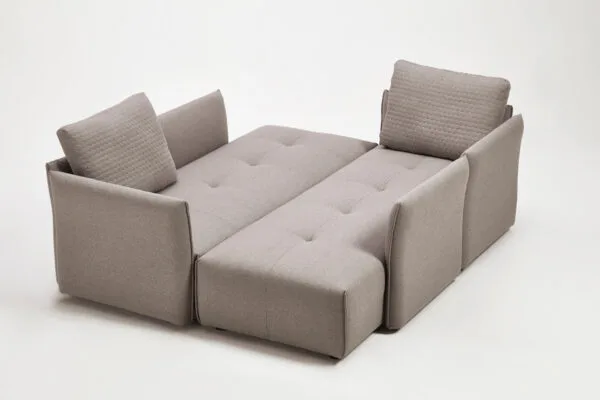 Divani Casa - Polson Modern Light Grey Fabric Modular  Sectional Sofa Bed - Image 3