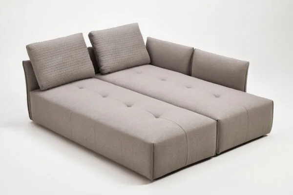 Divani Casa - Polson Modern Light Grey Fabric Modular  Sectional Sofa Bed - Image 4