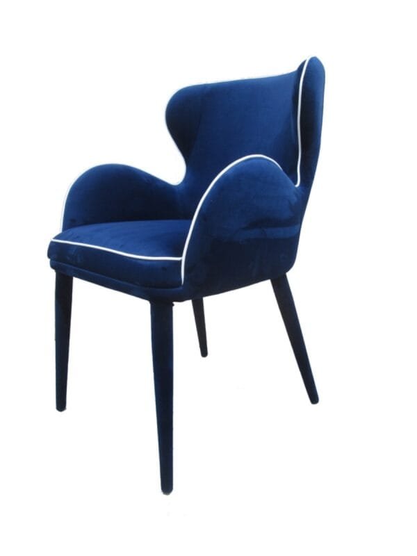 Modrest Tigard Mid-Century Blue Fabric Dining Chair - Image 3