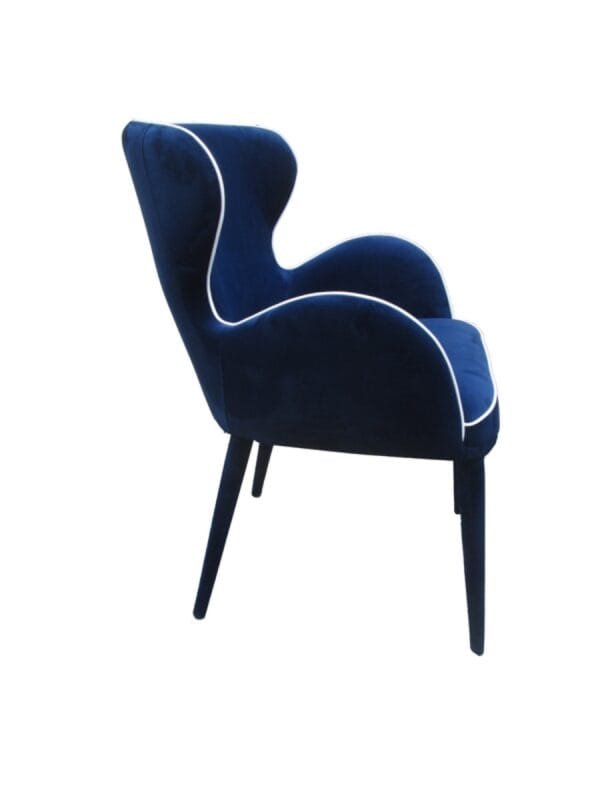 Modrest Tigard Mid-Century Blue Fabric Dining Chair - Image 4