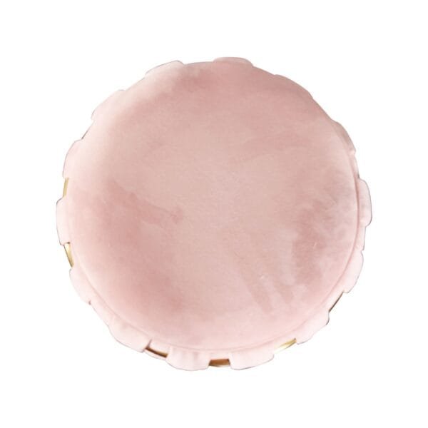 Divani Casa Meeker - Pink Velvet + Gold Woven Ottoman - Image 2