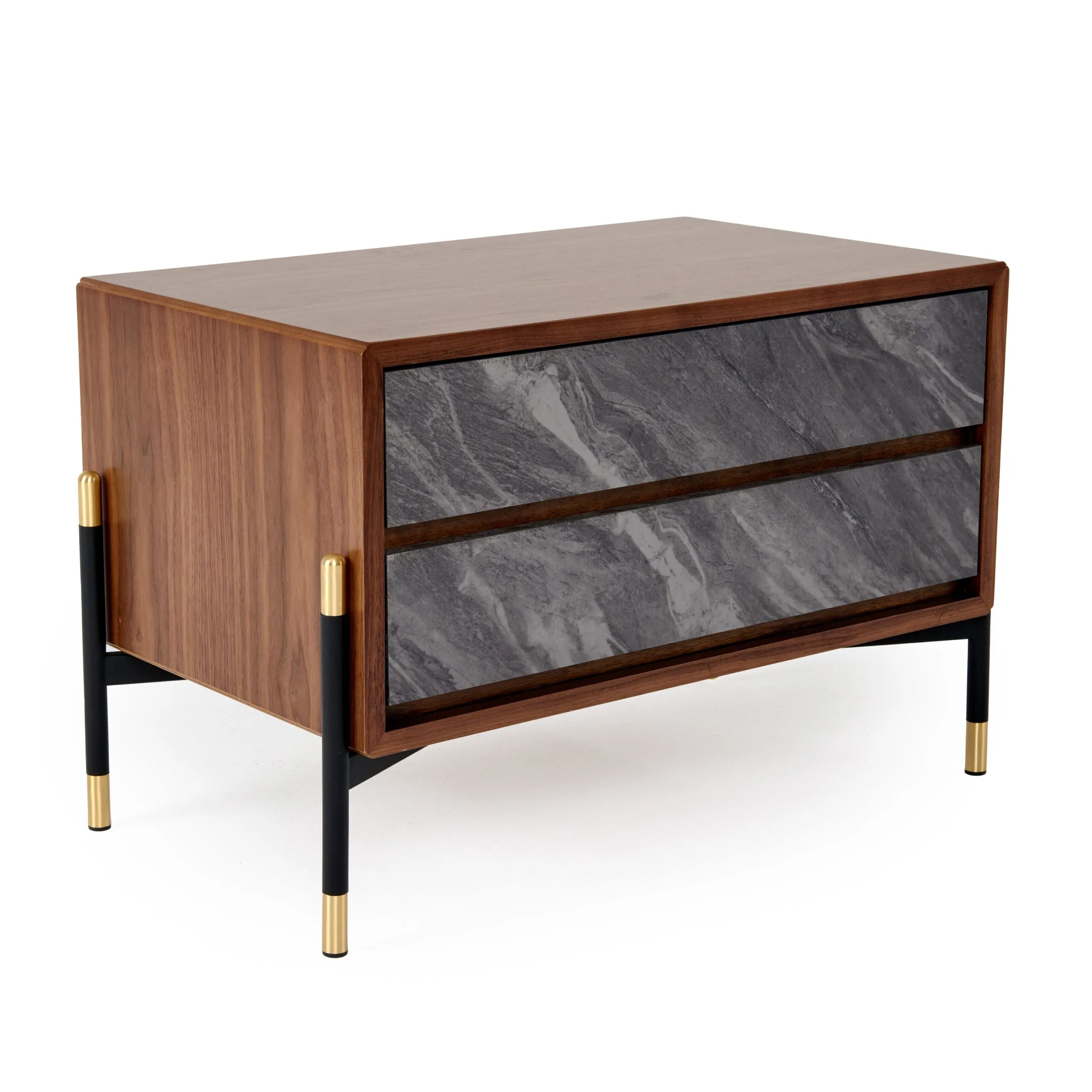 Nova Domus Metcalf - Mid-Century Walnut & Grey Nightstand 2 Nova Domus Metcalf - Mid-Century Walnut & Grey Nightstand - Image 2