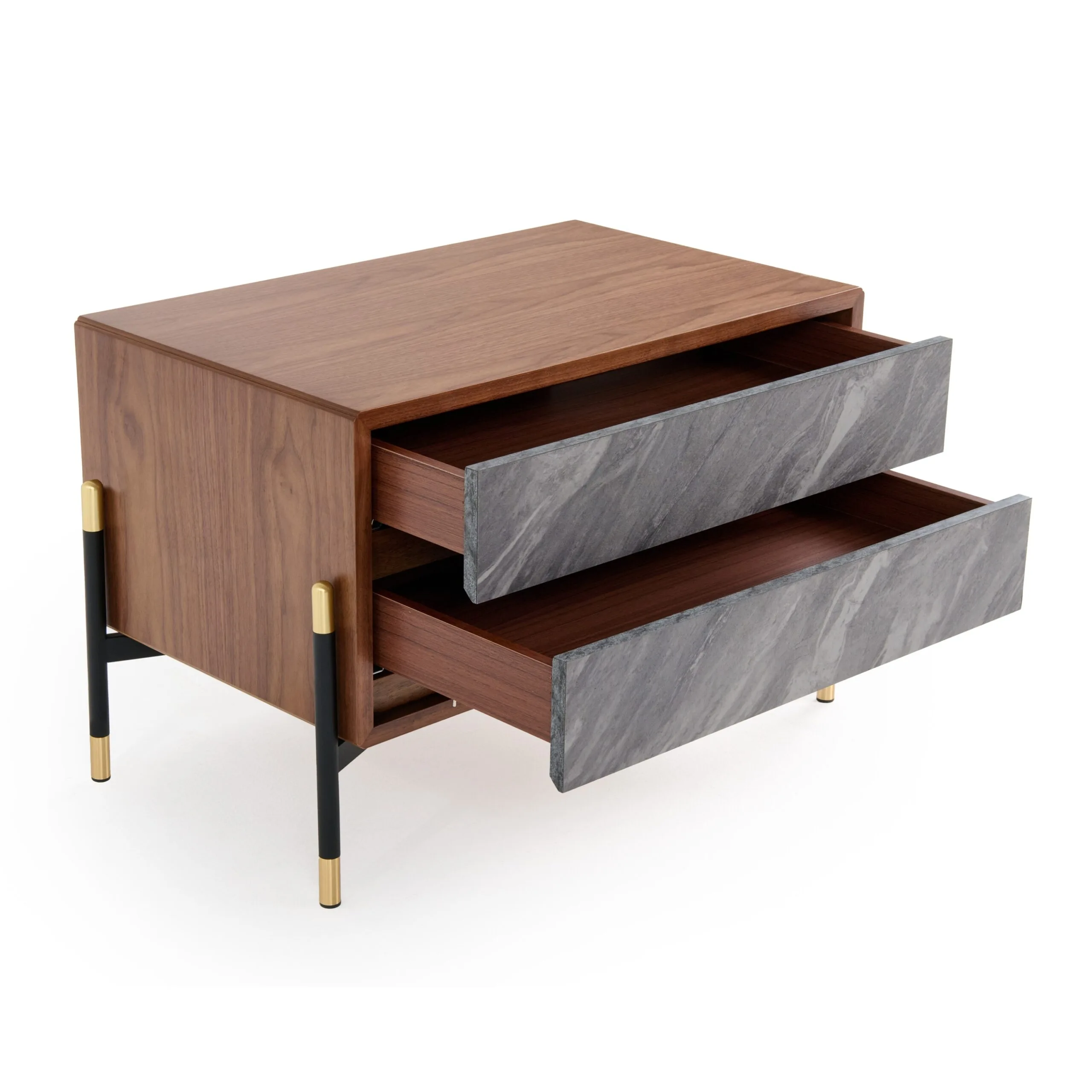 Nova Domus Metcalf - Mid-Century Walnut & Grey Nightstand 3 Nova Domus Metcalf - Mid-Century Walnut & Grey Nightstand - Image 3