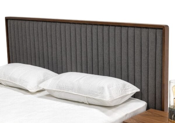 Nova Domus Metcalf - Mid-Century Walnut & Grey California King Bed w/ Two Nightstands - Image 3