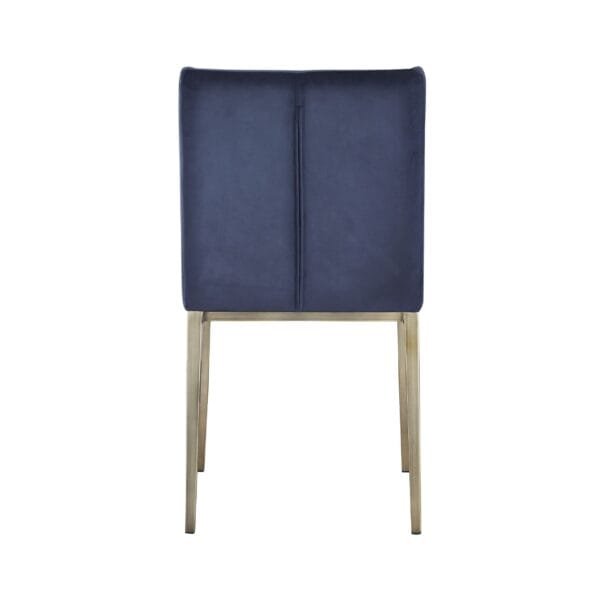Modrest Mimi - Contemporary Blue Velvet & Antique Brass Dining Chair (Set of 2) - Image 2