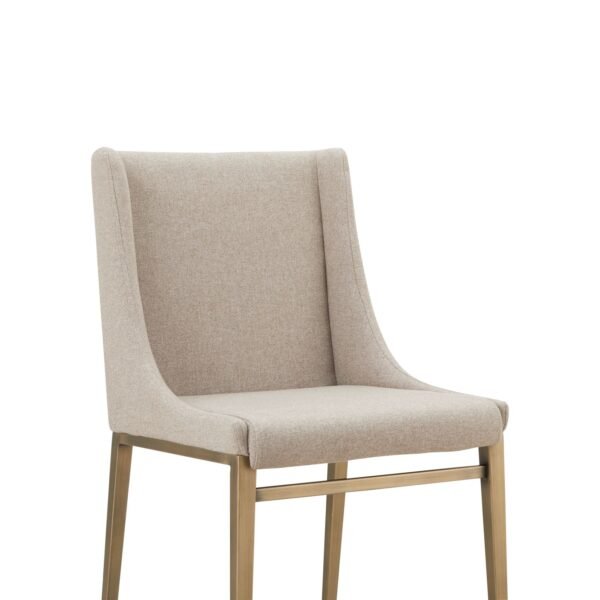 Modrest Mimi - Contemporary Beige + Brass Dining Chair (Set of 2) - Image 2