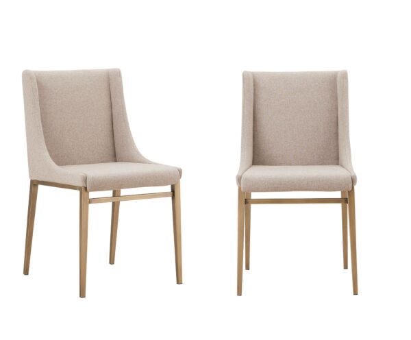 Modrest Mimi - Contemporary Beige + Brass Dining Chair (Set of 2) - Image 4