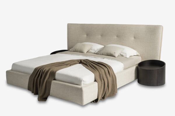 Modrest Brittany - Modern Beige Fabric Bed - Image 3