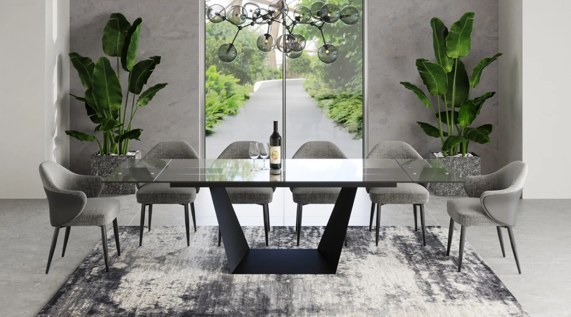 Modrest Bronwin - Modern Black Glass Extendable Dining Table - Image 5