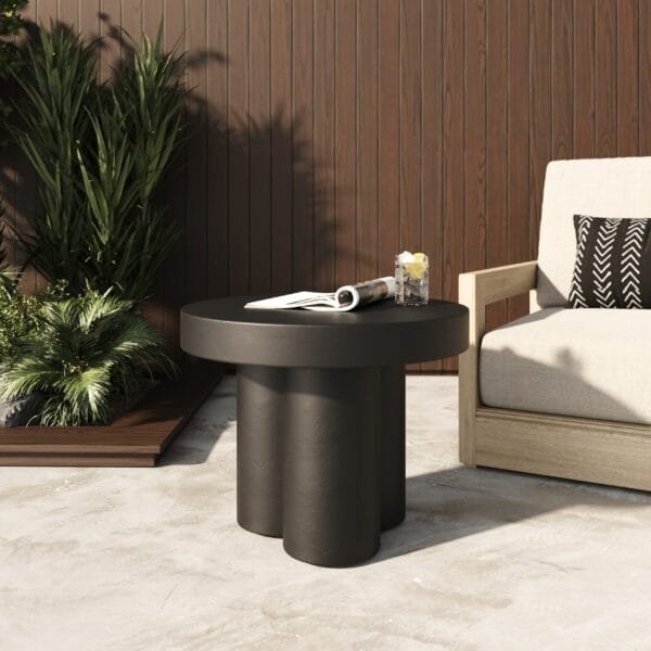 Modrest Bruni - Modern Black Concrete End Table - Image 2