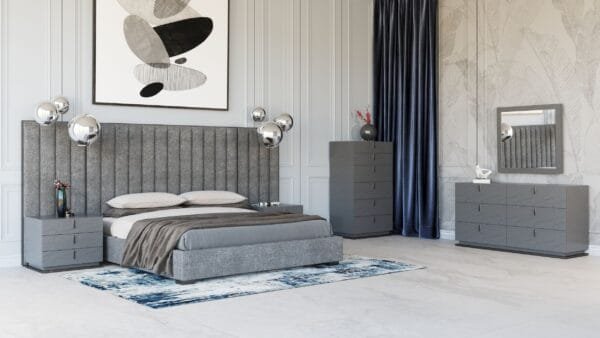 Modrest Buckley - Modern Grey & Black Stainless Steel Bed - Image 5