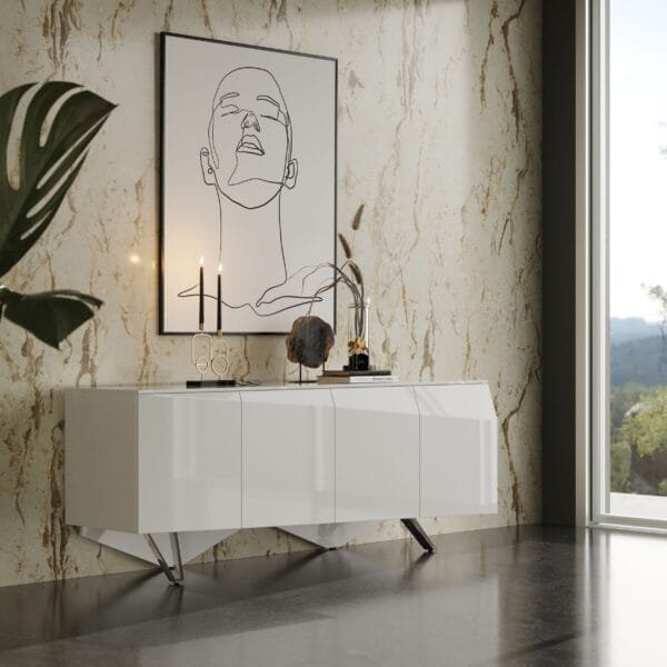 Modrest Columbia Modern White Buffet - Image 5