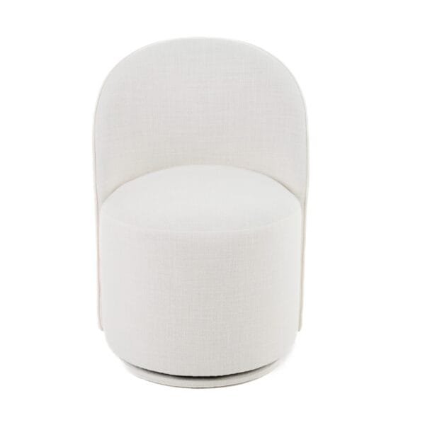 Modrest Correa - Modern White Fabric Swivel Dining Chair - Image 2