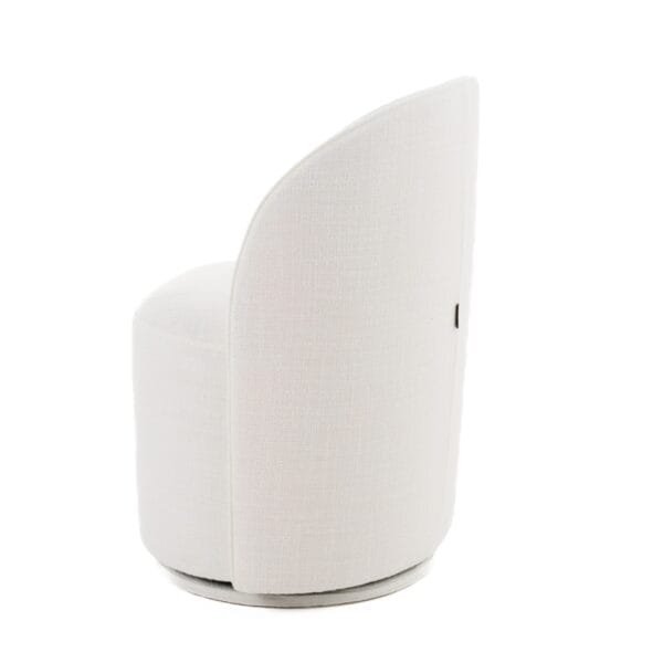Modrest Correa - Modern White Fabric Swivel Dining Chair - Image 4