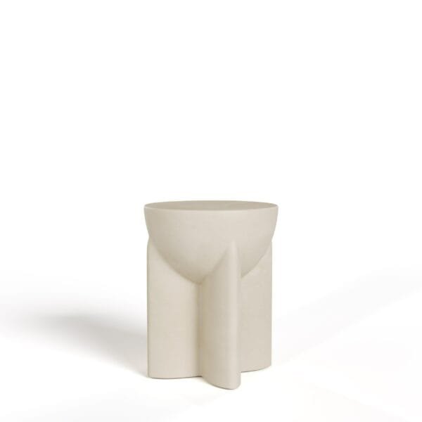 Modrest Elsa - Modern Beige Concrete Round End Table