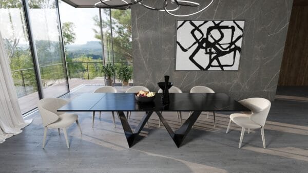 Modrest Fritz - Modern Black Extendable Ceramic Dining Table - Image 4