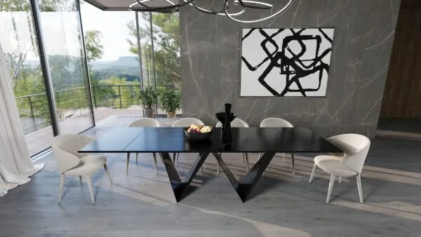 Modrest Fritz - Modern Black Extendable Ceramic Dining Table - Image 4