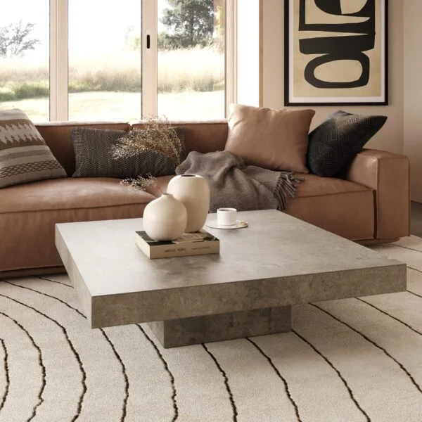 Modrest Morley Modern Concrete Coffee Table - Image 4