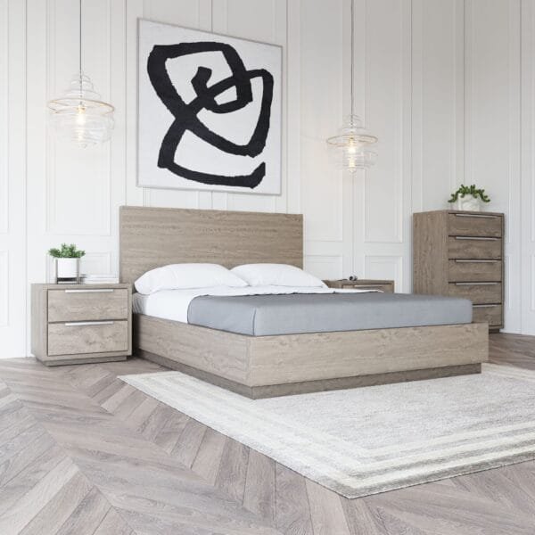 Modrest Samson - Contemporary Grey and Silver Bed - Image 2