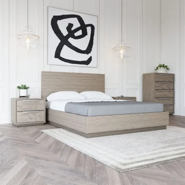 Modrest Samson - Contemporary Grey and Silver Bed - Image 2