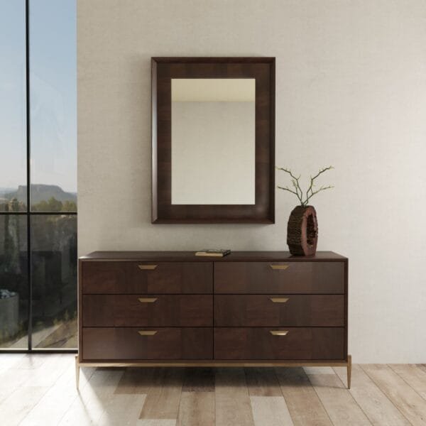 Modrest Shane - Modern Acacia & Brass Dresser - Image 4