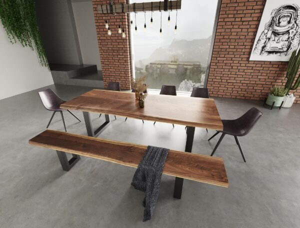 Modrest Taylor Modern Live Edge Wood Small 79" Dining Bench - Image 5