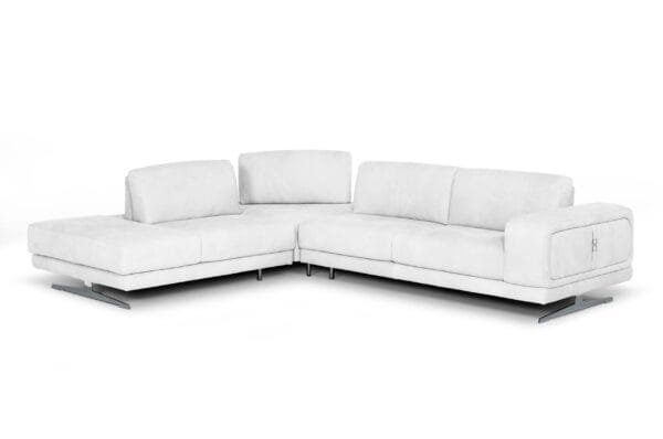 Lamod Italia Mood - Italian White Leather Left Facing Sectional Sofa - Image 2