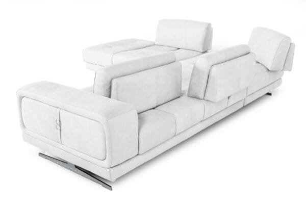 Lamod Italia Mood - Italian White Leather Left Facing Sectional Sofa - Image 3