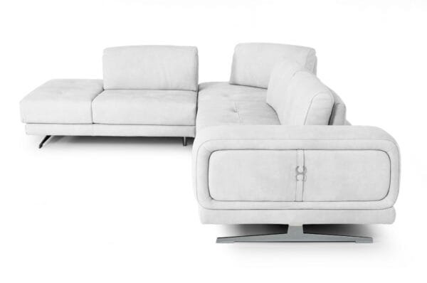 Lamod Italia Mood - Italian White Leather Left Facing Sectional Sofa - Image 4