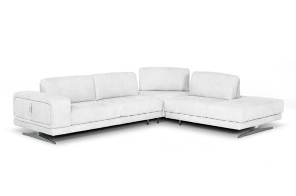 Lamod Italia Mood - Italian White Leather Right Facing Sectional Sofa - Image 2