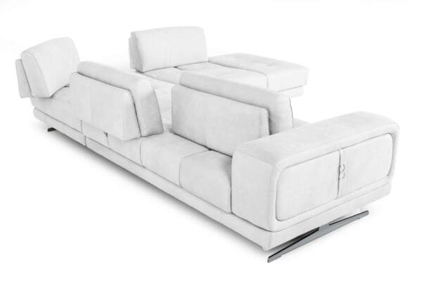 Lamod Italia Mood - Italian White Leather Right Facing Sectional Sofa - Image 3