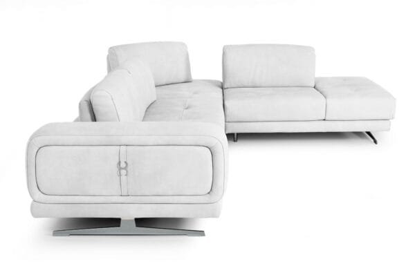 Lamod Italia Mood - Italian White Leather Right Facing Sectional Sofa - Image 4