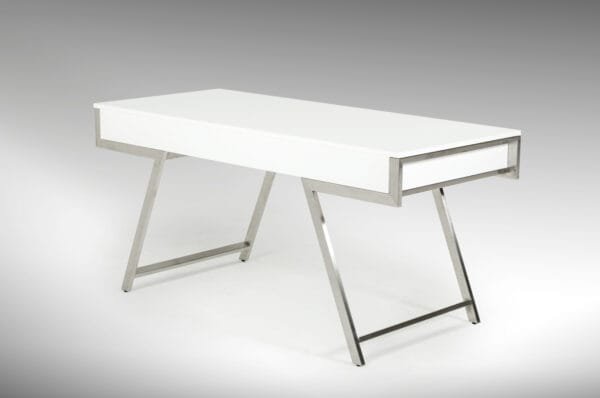 Modrest Dessart Modern White Gloss Office Desk