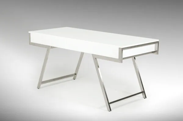 Modrest Dessart Modern White Gloss Office Desk