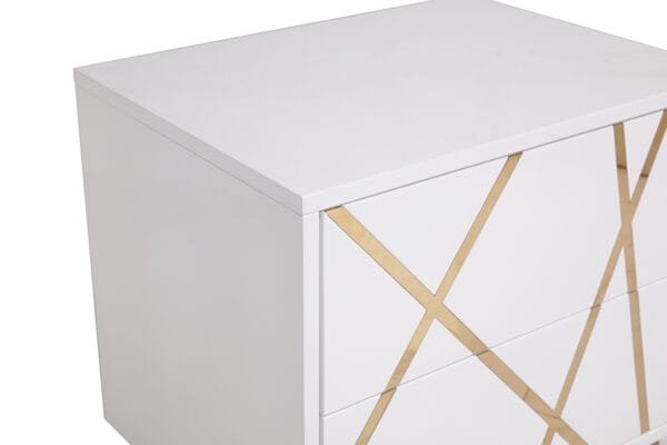 Modrest Nixa Modern White & Gold Nightstand - Image 5