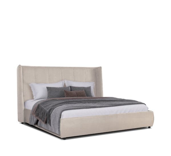 Modrest Emilia - Modern Beige Velvet Bed