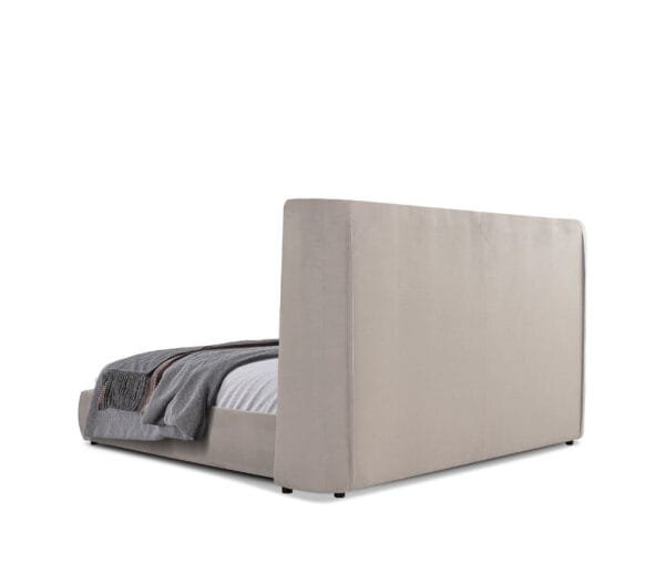 Modrest Emilia - Modern Beige Velvet Bed - Image 3