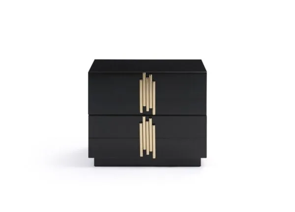 Modrest Token Modern Black & Gold Nightstand - Image 3