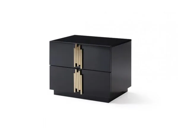Modrest Token Modern Black & Gold Nightstand - Image 2