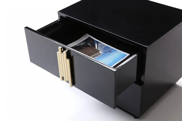 Modrest Token Modern Black & Gold Nightstand - Image 4