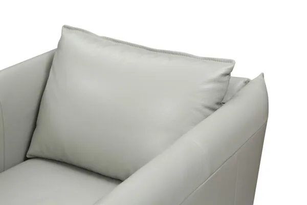 Divani Casa Tamworth Modern Grey Leather Swivel Chair - Image 4