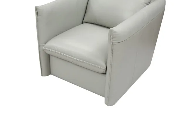 Divani Casa Tamworth Modern Grey Leather Swivel Chair - Image 3