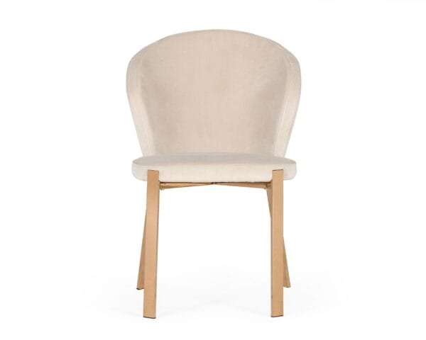 Modrest Nadia - Modern Beige Velvet & Rosegold Dining Chair (Set of 2) - Image 2