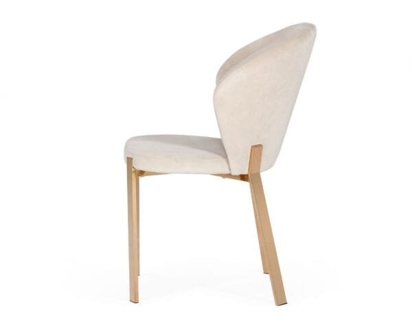 Modrest Nadia - Modern Beige Velvet & Rosegold Dining Chair (Set of 2) - Image 3