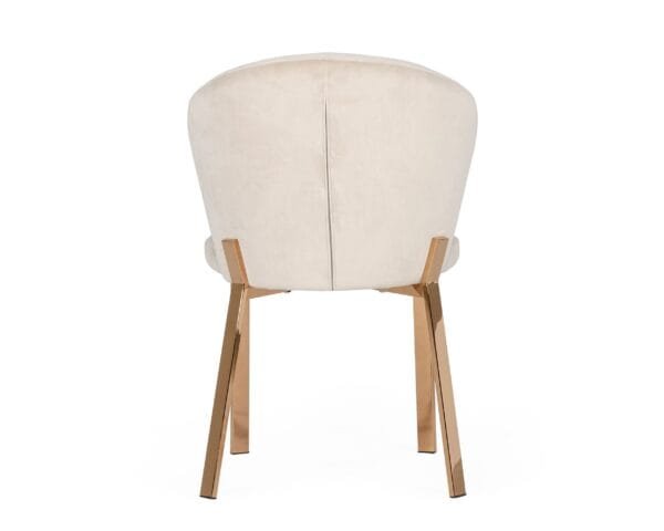 Modrest Nadia - Modern Beige Velvet & Rosegold Dining Chair (Set of 2) - Image 4