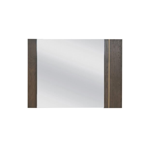 Modrest Novak Modern Dark Oak & Antique Brass Mirror - Image 2