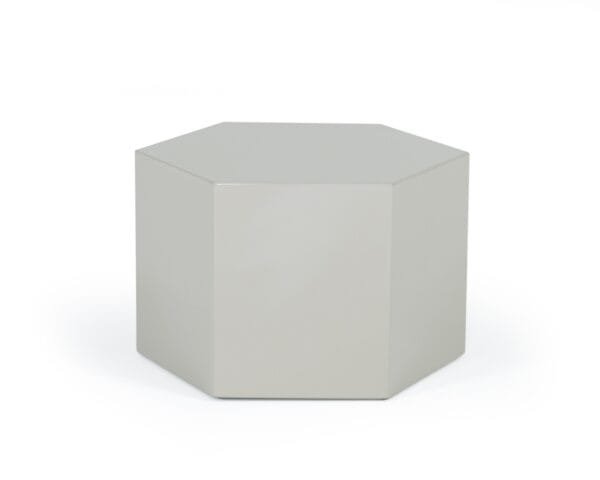 Modrest Newmont - Small Light Grey High Gloss End Table - Image 2