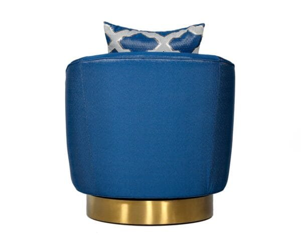Modrest Niagra - Glam Blue and Gold Fabric Accent Chair - Image 2